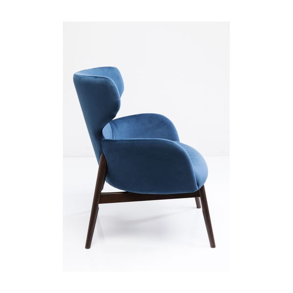 Modré kreslo ušiak Kare Design Aroha Velvet-image-2