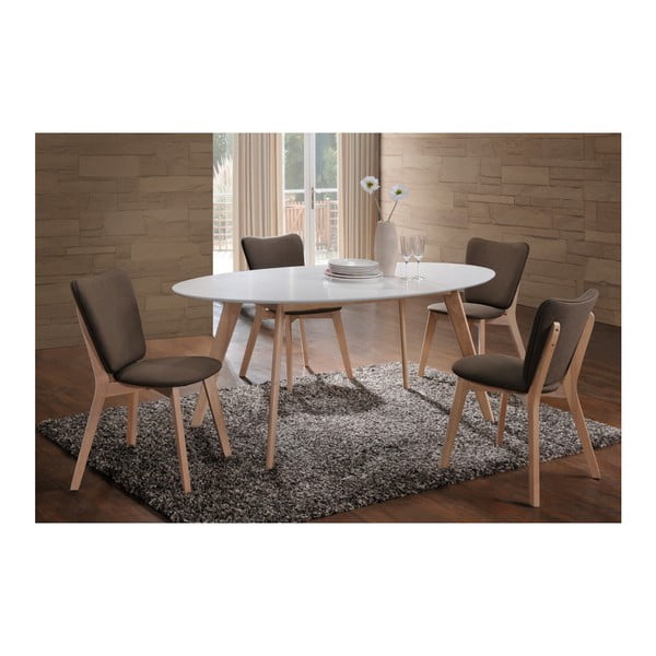 Biely oválny jedálenský stôl Signal Montana, dĺžka 160 cm-image-1