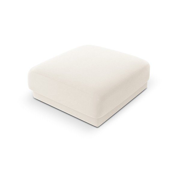 Biely zamatový taburet Miley – Micadoni Home-image-4