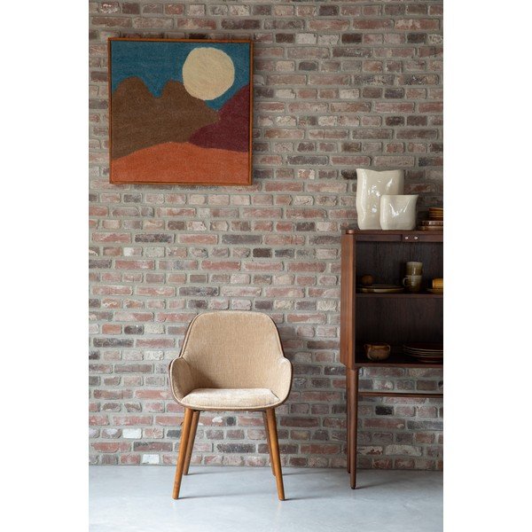 Béžové čalúnené jedálenské kreslo s podrúčkami Taylor – Dutchbone-image-1