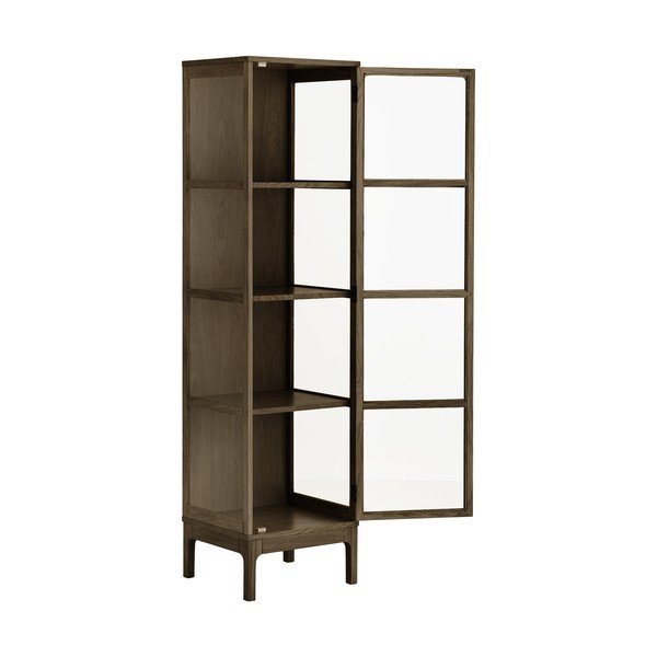 Tmavohnedá vitrína v dekore duba 47x180x40 cm Zamora – House Nordic-image-3