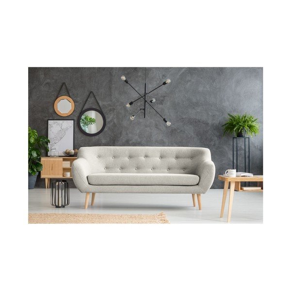 Krémová trojmiestna pohovka so svetlými nohami Mazzini Sofas Sicile-image-1
