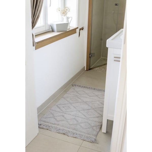 Sivá kúpeľňová podložka z organickej bavlny Wenko Urla, 60 x 90 cm-image-1