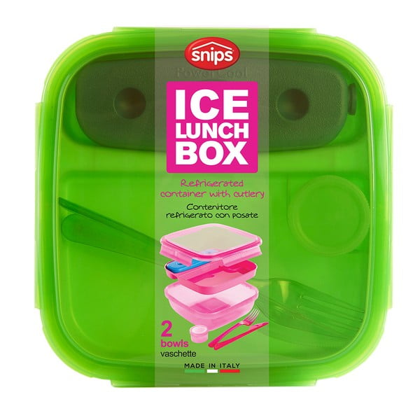 Zelený obedový box s príborom a chladičom Snips Lunch, 1,5 l-image-3
