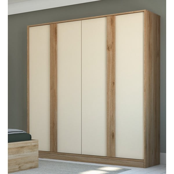 Šatníková skriňa v dekore duba v krémovo-prírodnej farbe 180x197,5x53 cm Dennis – Marckeric-image-1