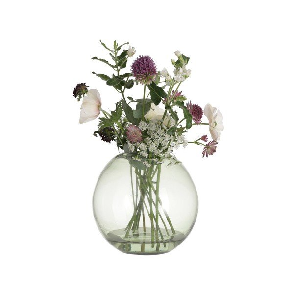 Zelená sklenená váza A Simple Mess Hedge, výška 18 cm-image-1