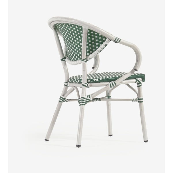Zeleno-biela vonkajšia stolička Kave Home Marilyn-image-1
