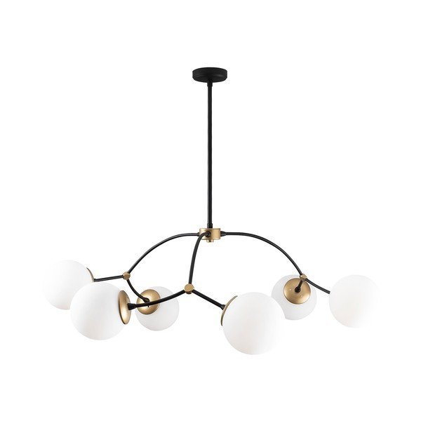 Bielo-čierne závesné svietidlo so skleneným tienidlom ø 90 cm Kromozóm – Opviq lights