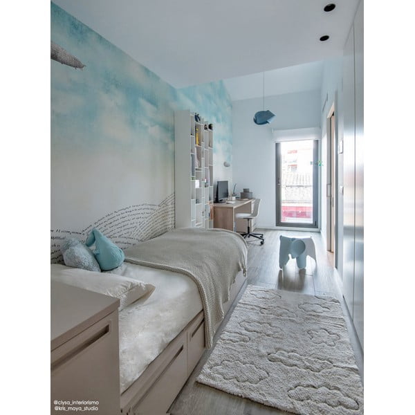 Krémový prateľný ručne tkaný bavlnený detský koberec 90x130 cm Clouds – Lorena Canals-image-4