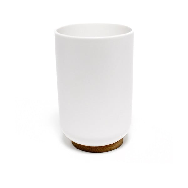 Biely plastový téglik na zubné kefky Smart – douceur d'intérieur