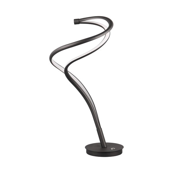 Čierna LED stolová lampa s kovovým tienidlom (výška 56 cm) Nala – Trio Select