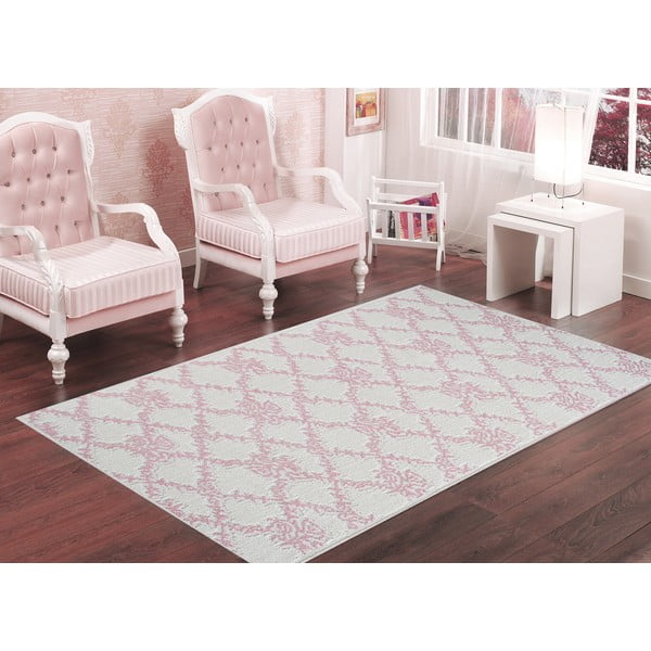 Pudrovoružový odolný koberec Vitaus Scarlett, 120 x 180 cm