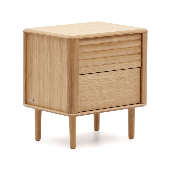 Nočný stolík v dekore duba v prírodnej farbe Lenon – Kave Home-image-2