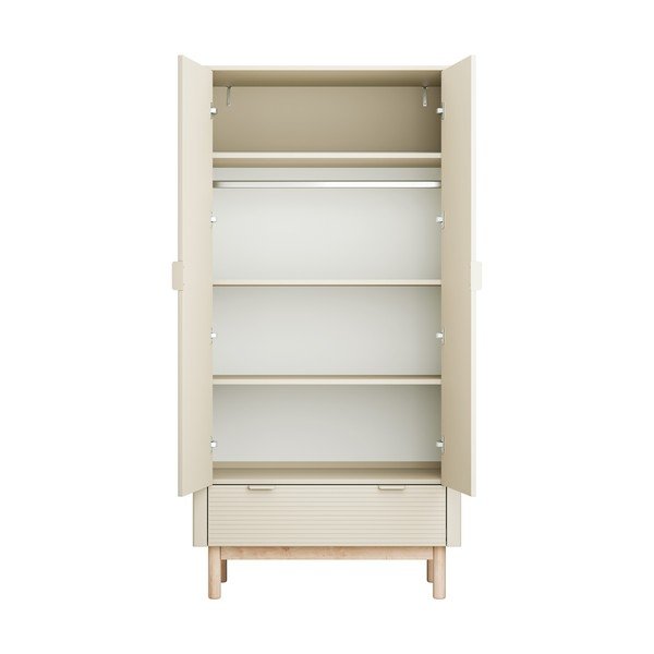 Krémová detská šatníková skriňa 100x52 cm Miloo – Pinio-image-3