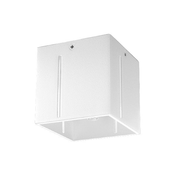 Biele stropné svietidlo s kovovým tienidlom 10x10 cm Pax – Sollux