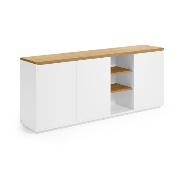 Biela komoda v dekore duba 180x75x36 cm Abilen – Kave Home