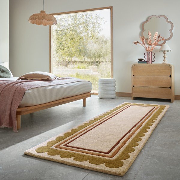 Ručne tkaný vlnený behúň v prírodnej farbe 80x230 cm Lois – Flair Rugs-image-1