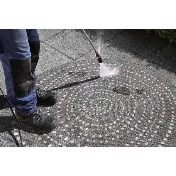 Sivý vonkajší koberec NORTHRUGS Bali, ⌀ 200 cm-image-1