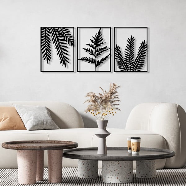 Kovové nástenné dekorácie v súprave 3 ks 118x50 cm Yakomo – Wallity-image-1