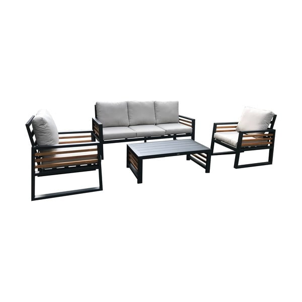 Sivá hliníková záhradná lounge súprava pre 5 Colmar – Rojaplast-image-1