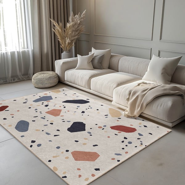 Krémový prateľný behúň 60x230 cm Cracked Terrazzo – Mila Home-image-1