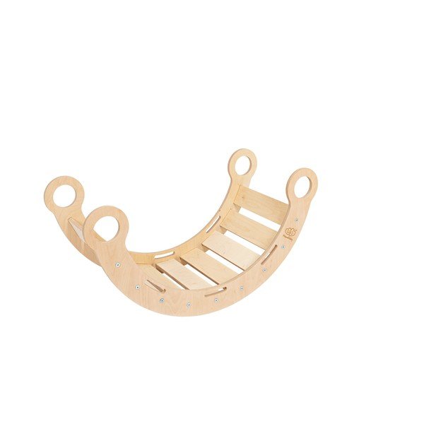 Hojdačka z borovicového dreva v prírodnej farbe 39x75x38 cm Montessori – Meowbaby