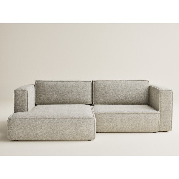 Béžová ženilková rozkladacia/s úložným priestorom rohová pohovka (ľavý roh/s leňoškou) Velto – Maison de Rêve-image-2