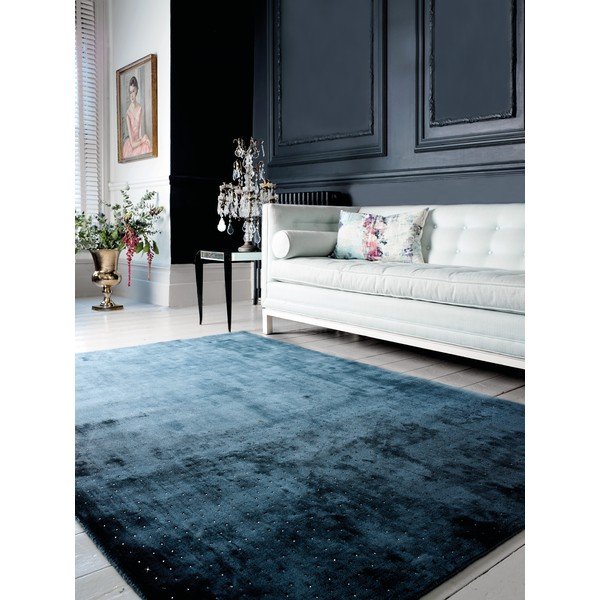 Tmavomodrý ručne tkaný koberec Flair Rugs Swarowski, 160 × 230 cm-image-3