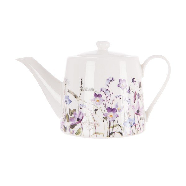 Biela/fialová porcelánová kanvica na čaj 1 l Louka – Orion-image-3