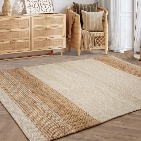 Béžový obojstranný ručne tkaný jutový koberec 120x170 cm Cedar – Asiatic Carpets-image-1