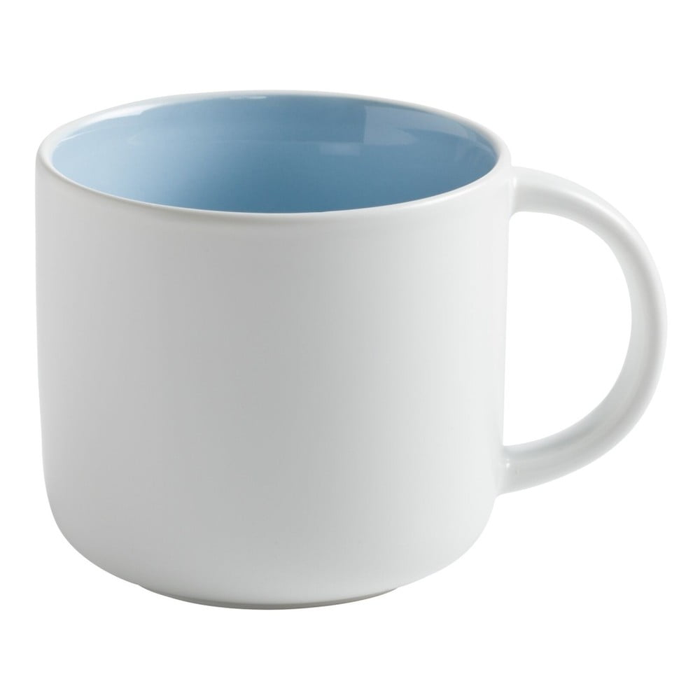 Biely porcelánový hrnček s modrým vnútrom Maxwell &amp; Williams Tint, 440 ml