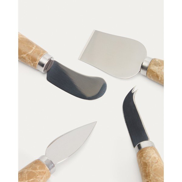 Nože v súprave 4 ks na syr z nehrdzavejúcej ocele Adoma – Kave Home-image-2