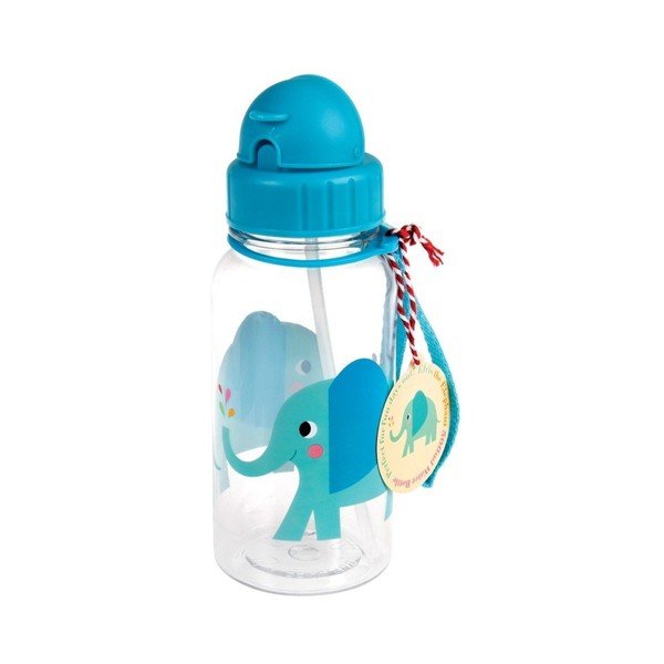 Modrá/tyrkysovomodrá tritanová detská fľaša 500 ml Elvis the Elephant – Rex London