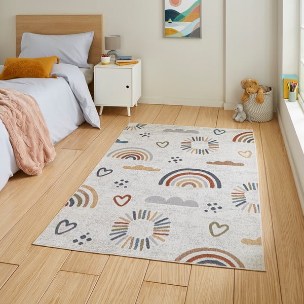 Krémovobiely detský koberec 80x150 cm Vida Kids Rainbow – Think Rugs-image-1