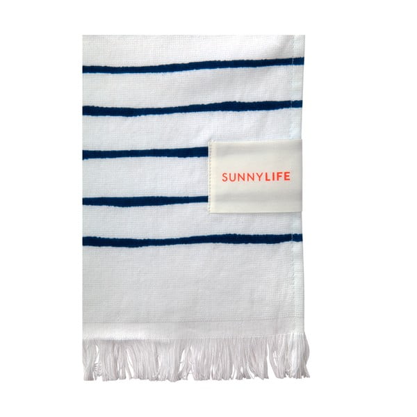 Modro-biela plážová osuška Sunnylife Nouveau Bleu-image-1