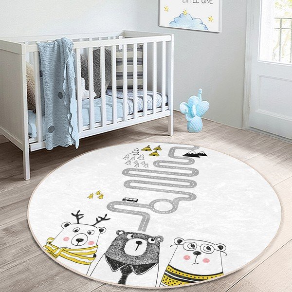 Biely detský koberec ø 100 cm Comfort – Mila Home-image-2