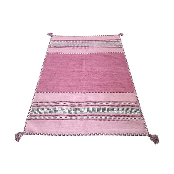 Ružový bavlnený koberec Webtappeti Antique Kilim, 160 x 230 cm