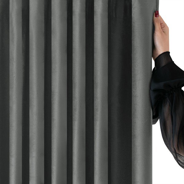 Tmavosivý zamatový dimout záves 265x175 cm Velto – Filumi-image-4