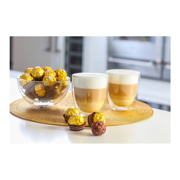 Dvojstenné/na latte sklenené hrnčeky v súprave 2 ks 320 ml Amo – Vialli Design-image-1