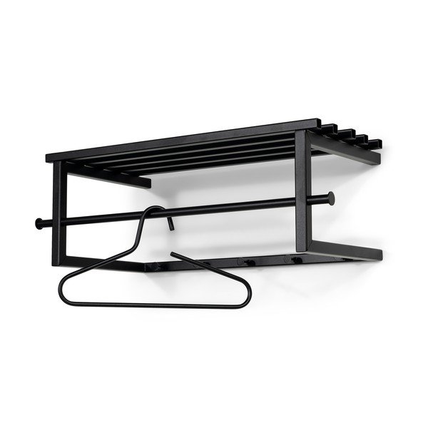 Čierny kovový nástenný vešiak s poličkou 76 cm Marco – Spinder Design-image-3