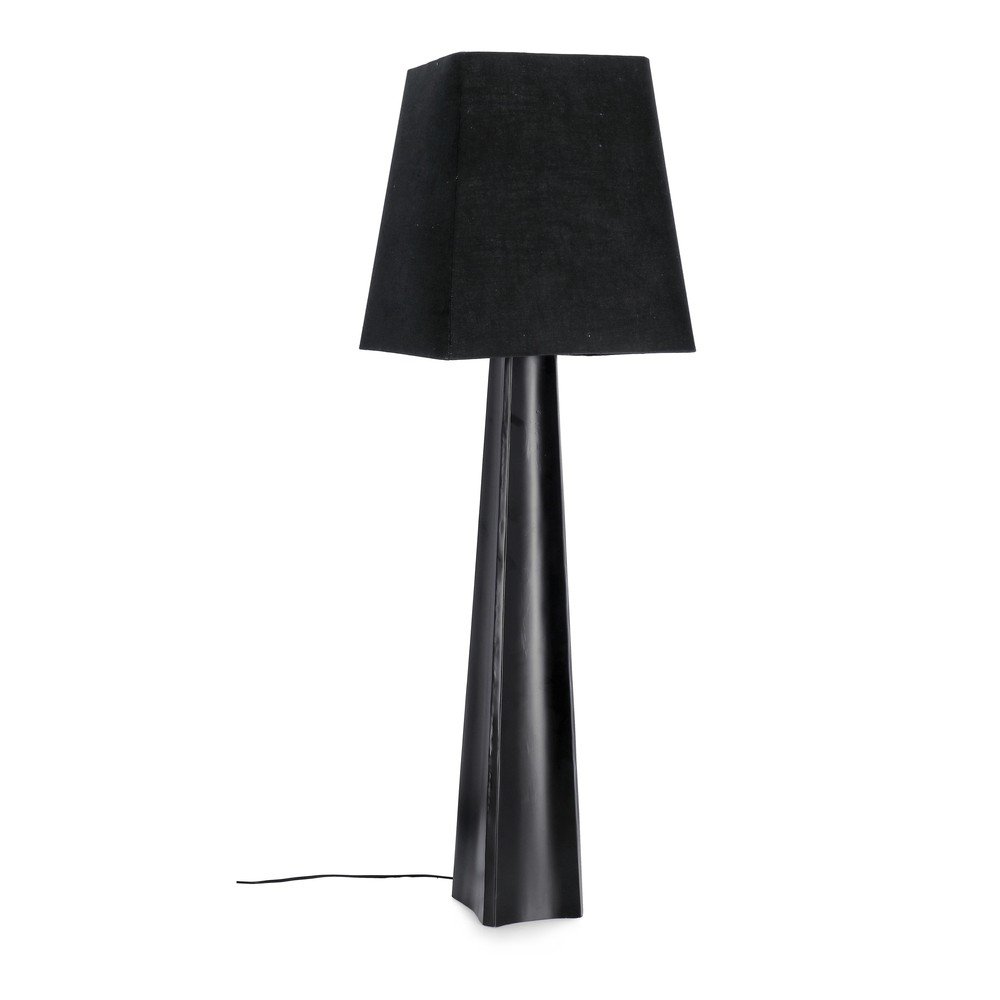 E-shop Čierna stojacia lampa s textilným tienidlom (výška 151 cm) Tripura – Bizzotto