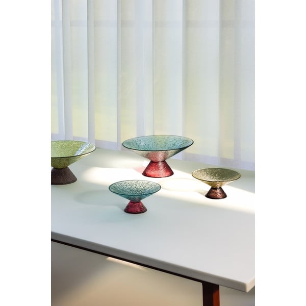 Červeno-modrá sklenená misa na ovocie ø 25 cm Bonbon – Hübsch-image-3