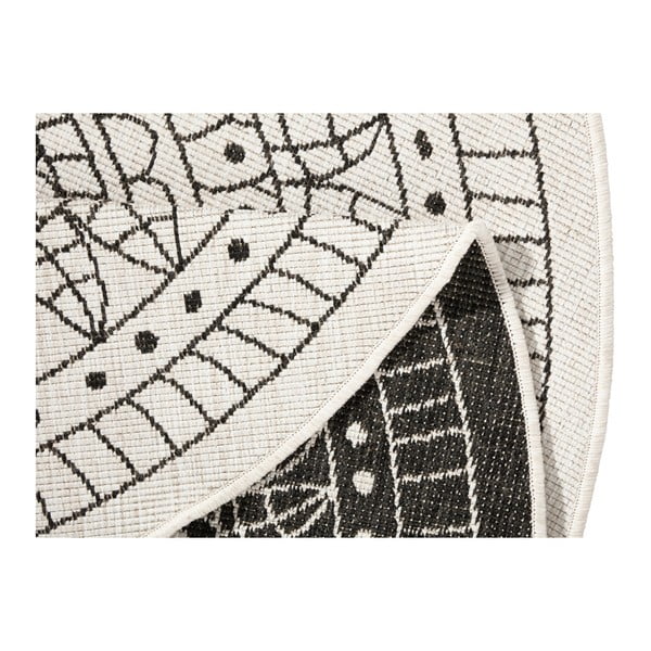 Čierno-krémový vonkajší koberec NORTHRUGS Porto, ø 200 cm-image-3