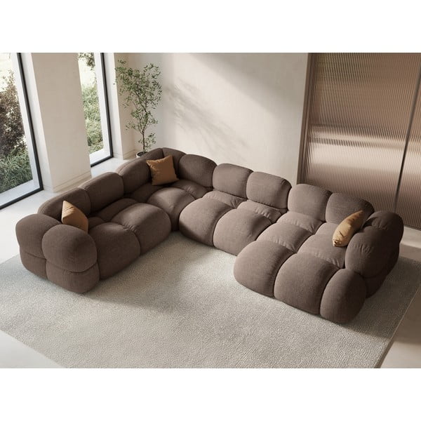 Hnedá rohová pohovka (ľavý roh/do tvaru "U") Loretto – Cosmopolitan Design-image-1