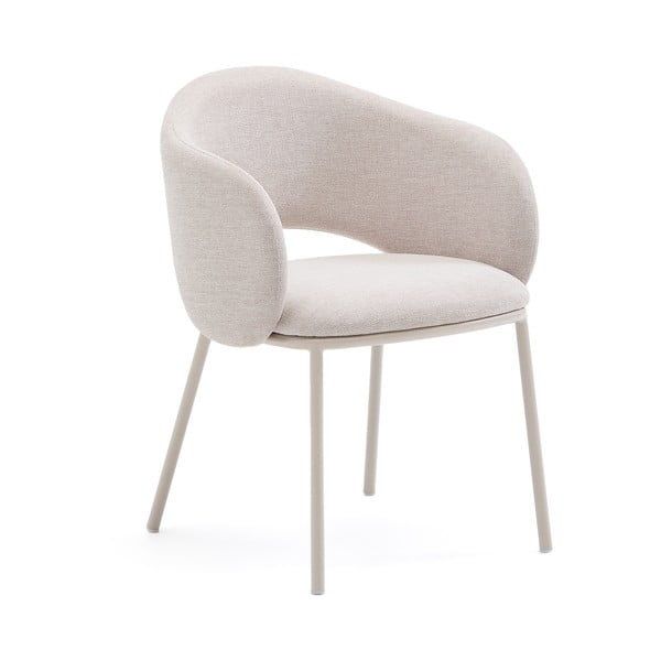 Krémovobiele čalúnené jedálenské kreslo Maina – Kave Home