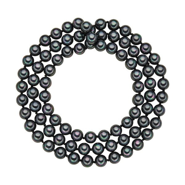 Náhrdelník s antracitovo čiernymi perlami ⌀ 8 mm Perldesse Muschel, dĺžka 80 cm