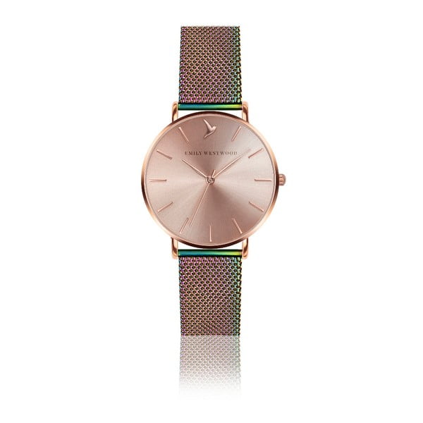 Dámske hodinky s remienkom z antikoro ocele v dúhovej farbe Emily Westwood Rose