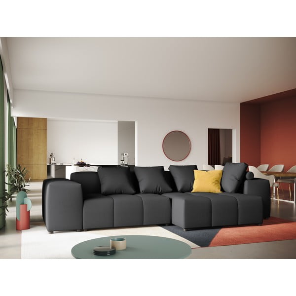 Čierna rohová pohovka (variabilná) Rome - Cosmopolitan Design-image-1