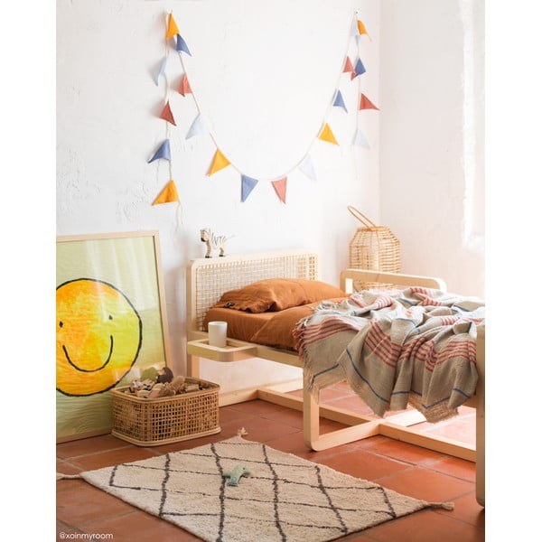 Krémový prateľný ručne tkaný bavlnený koberec 70x100 cm Mini Bereber – Lorena Canals-image-1