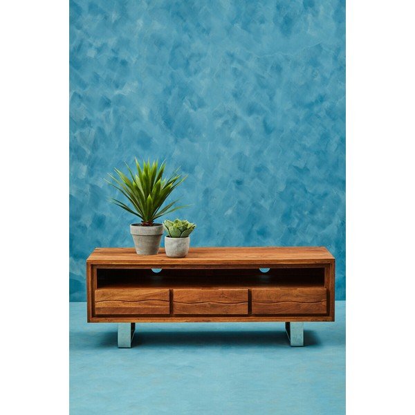 TV stolík z masívu akácie v tmavo prírodnej farbe 140x52x50 cm Simla – Premier Housewares-image-1
